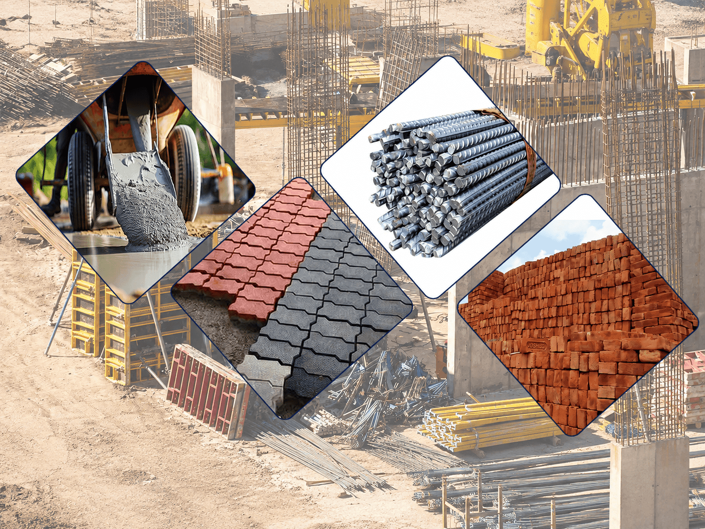 Construction site with cranes and infrastructure